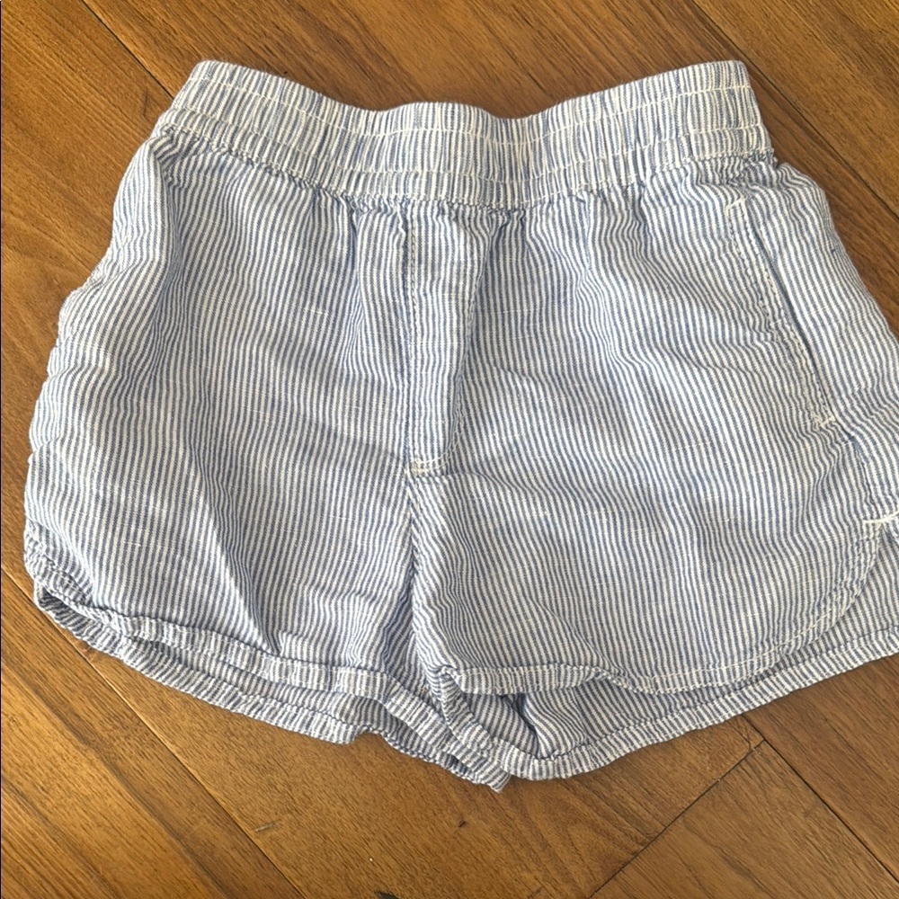 Blue and White Striped Shorts